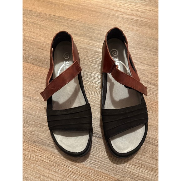 Naot Shoes - Naot Women Papaki Velvet Nubuck Sandals Brown Black Shoes Size 40 Bohemian